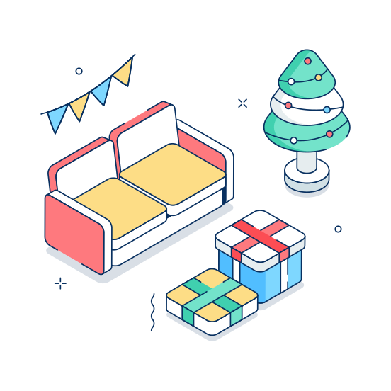 Christmas, Decoration, Party, Surprise, Giftbox illustration