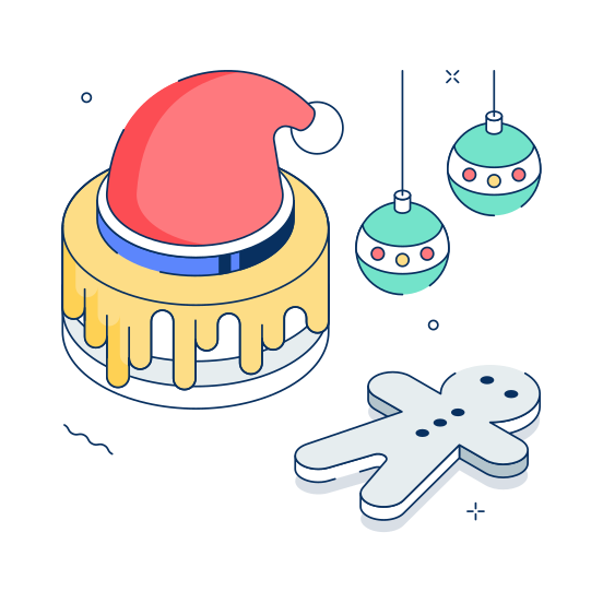 Christmas, Dessert, Sweet, Cake, Gingerbreadman illustration