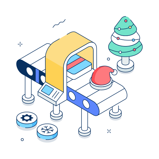 Christmas, Production, Factory, Workshop, Toy illustration