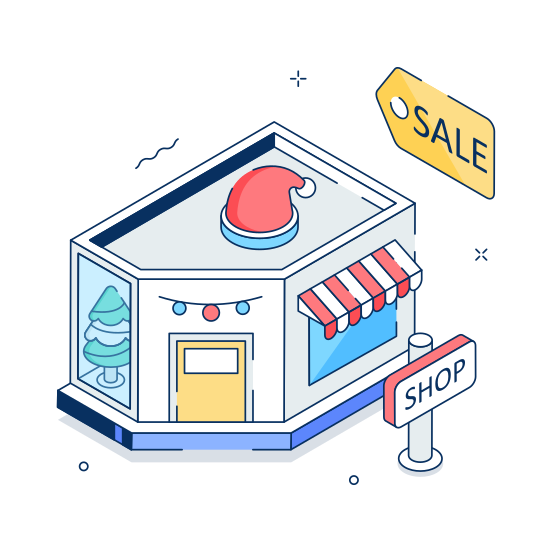 Christmas, Sale, Store, Shopping, Discount illustration