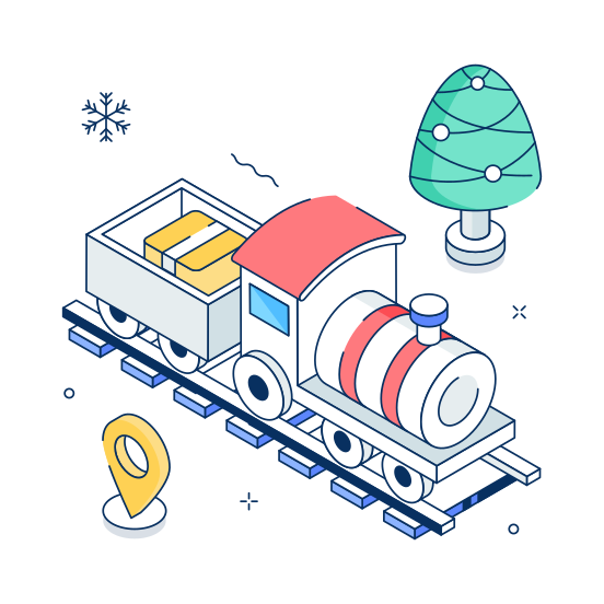 Christmas, Train, Celebration, Decoration, Gifts illustration