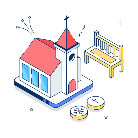 Church, Building, Christianity, Religious, Christmas illustration