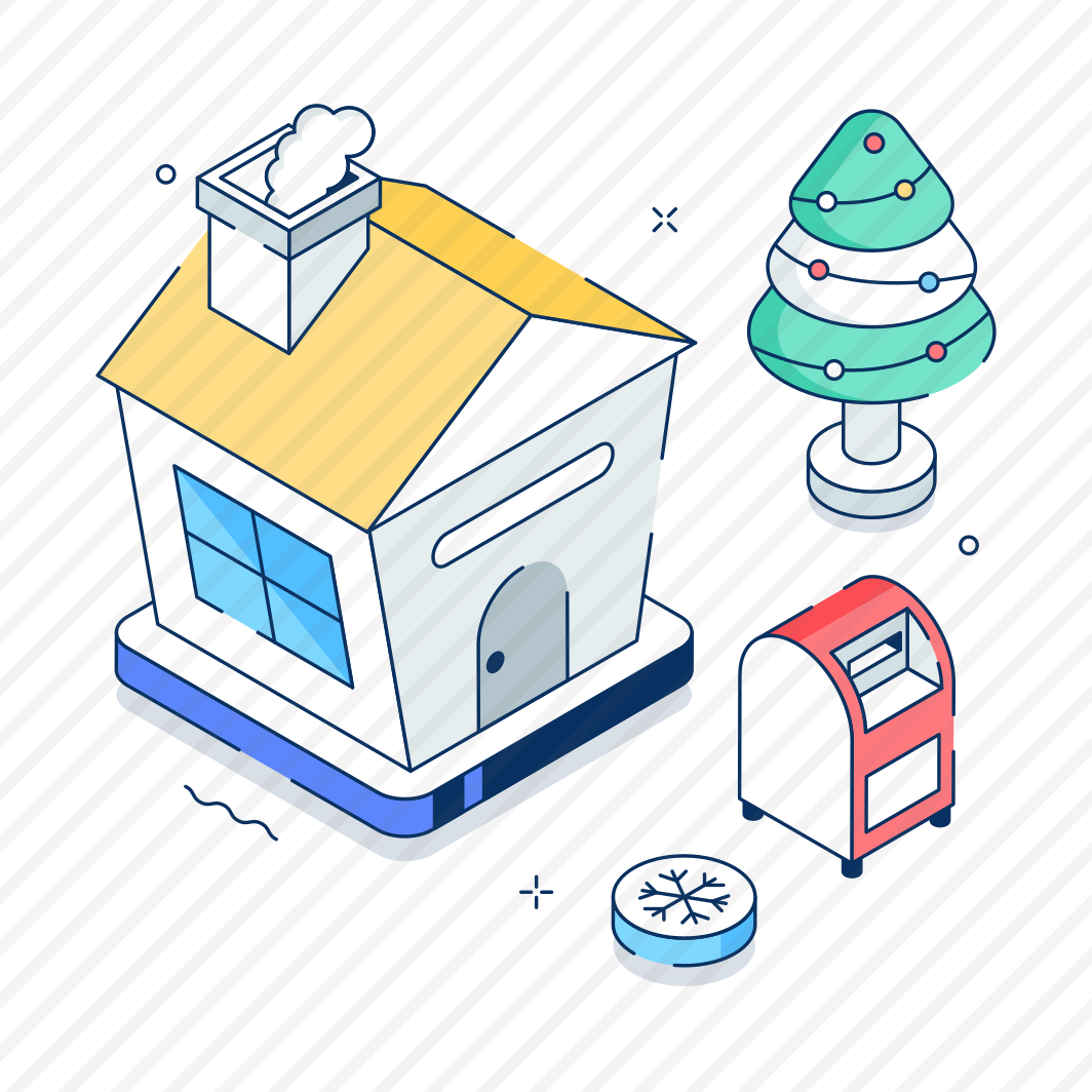 House, Snowy, Decorated, Christmas, Celebration preview