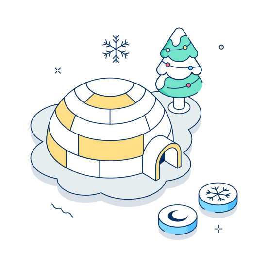 Igloo, Snow, House, Arctic, Building illustration
