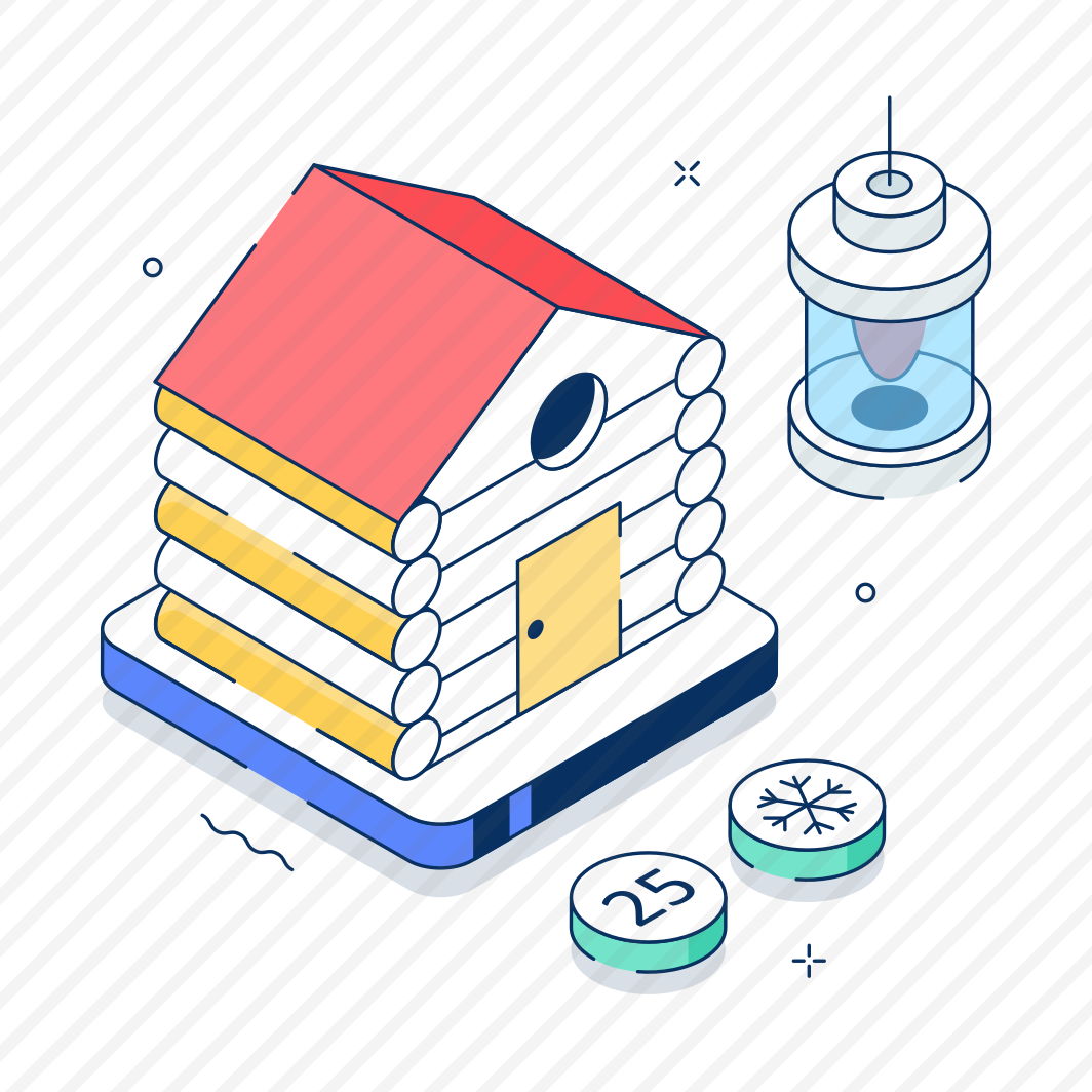 Log, Cabin, House, Decoration, Lantern preview