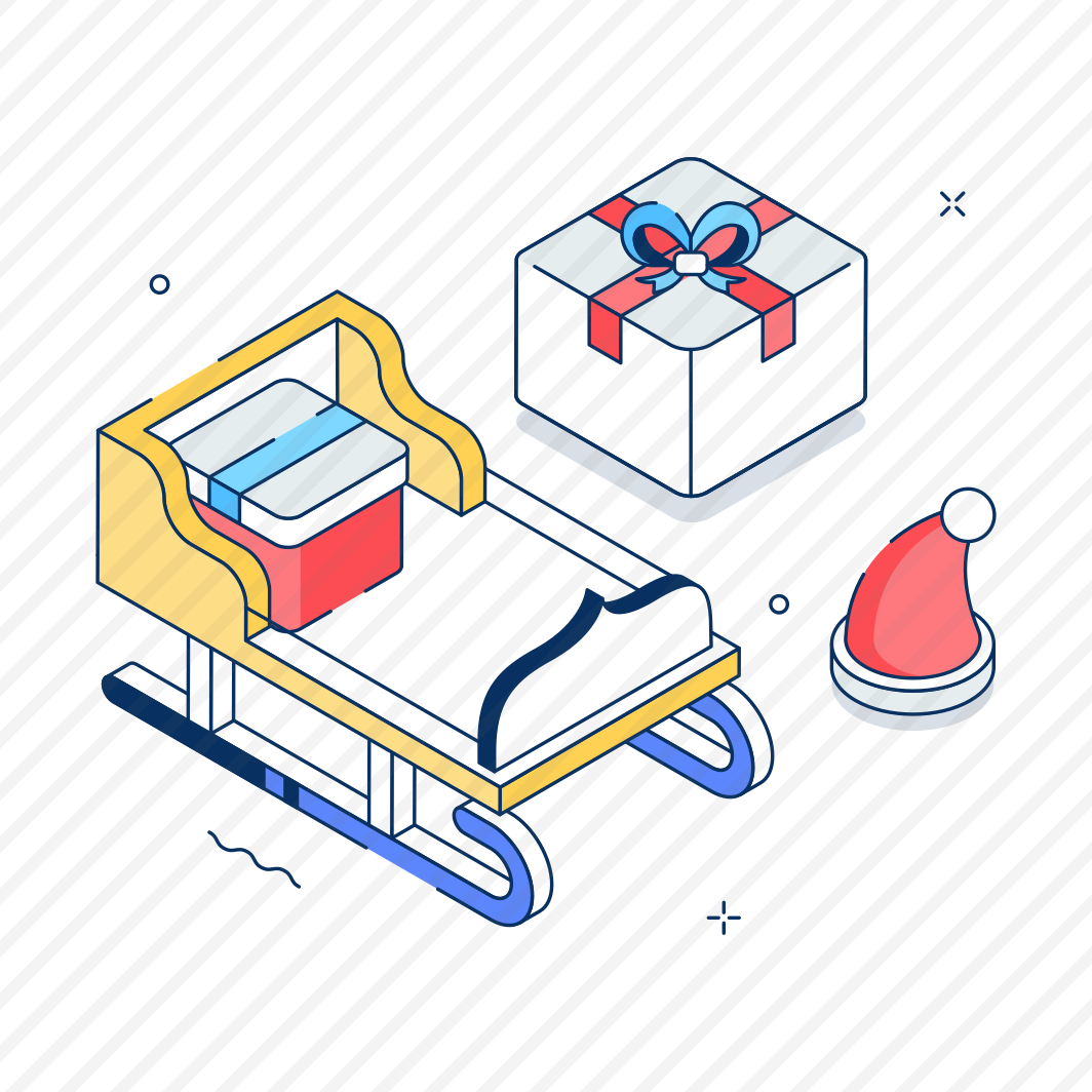 Santa, Sleigh, Sled, Vehicle, Gifts preview