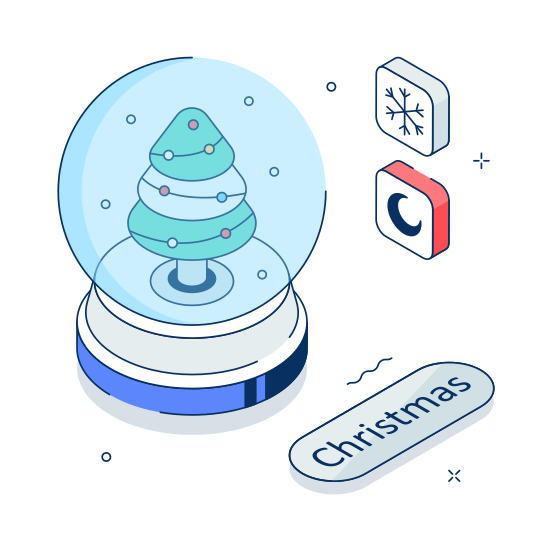 Snowglobe, Decoration, Gift, Ornament, Christmas, illustration