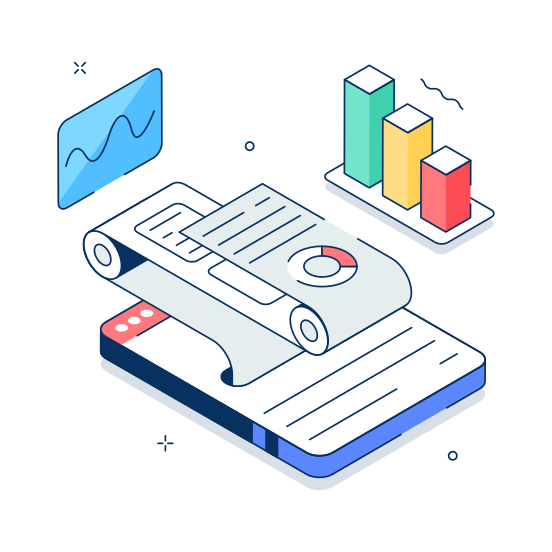 Business, Report, Online, Digital, Analysis illustration