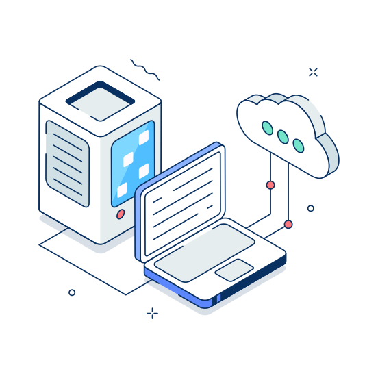 Cloud, Storage, Database, Datacenter, Server illustration