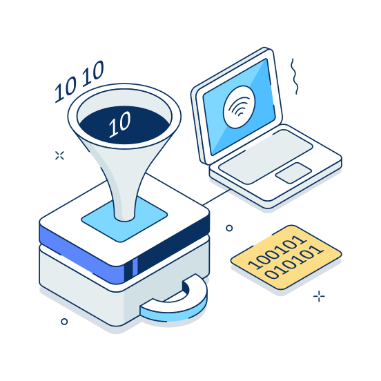 Data, Funnel, Processing, Analysis, Information illustration