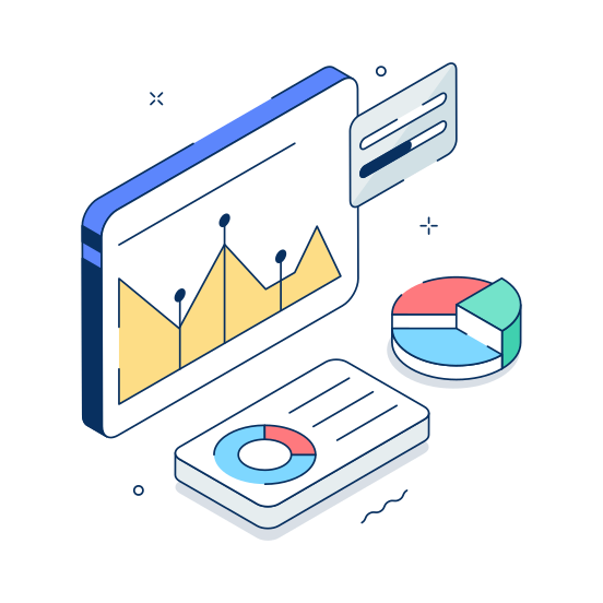 Digital, Online, Data, Analysis, Statistics illustration