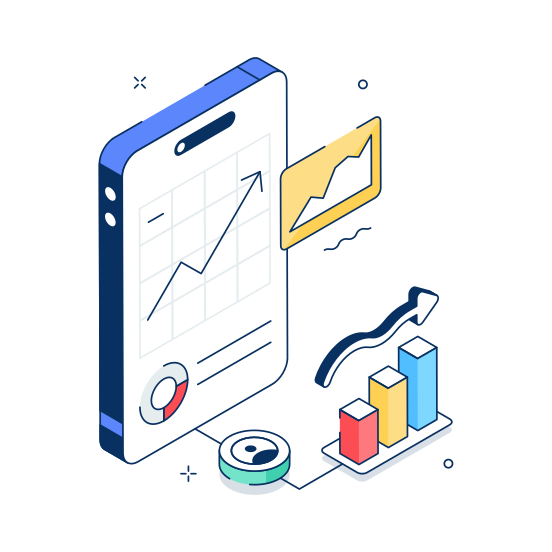 Mobile, Data, Analysis, App, Dashboard illustration