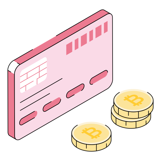 Bitcoin, Card, Payment, Cryptocurrency, Banking illustration