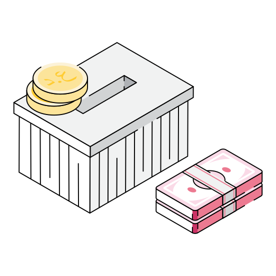 Donation, Charity, Alms, Contribution, Box illustration