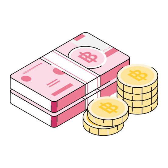 Money, Baht, Coins, Thai, Banknote illustration