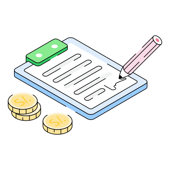 Money, Currency, Contract, Agreement, Deed illustration