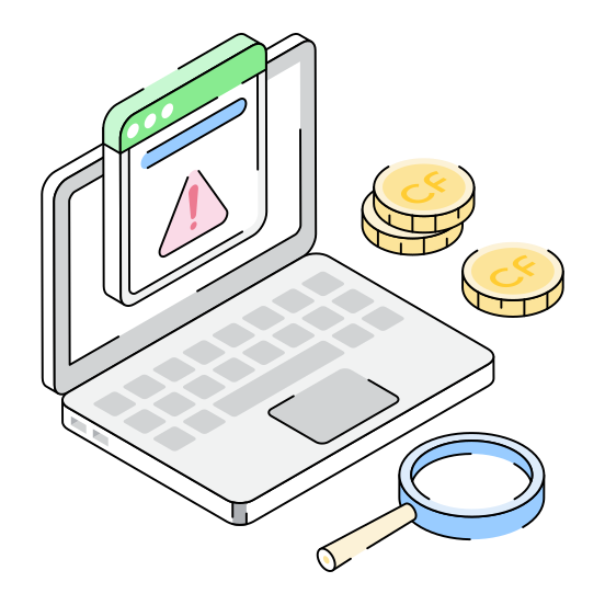 Money, Currency, Payment, Laptop, Error illustration