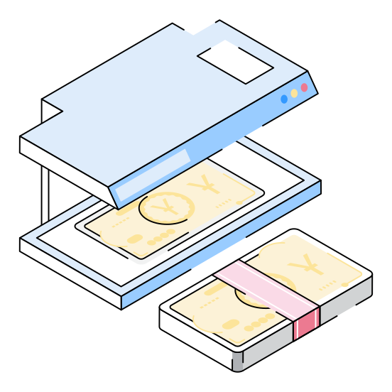 Money, Currency, Scanner, Printer, Machine illustration