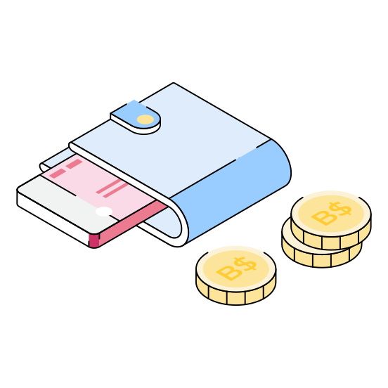 Money, Currency, Wallet, Billfold, Notecase illustration