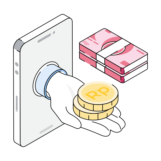 Money, Earning, Income, App, Online illustration