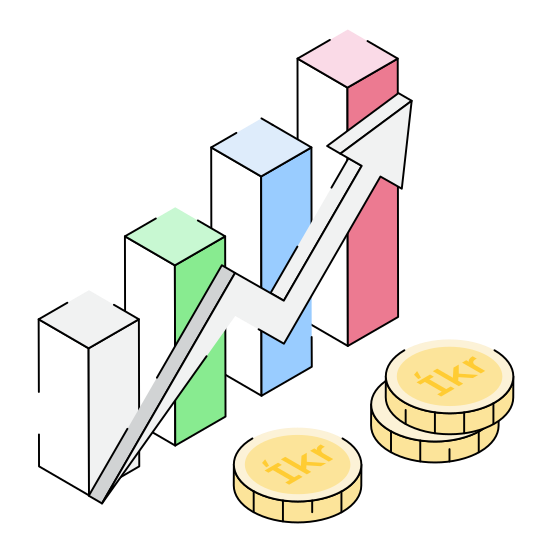 Money, Profit, Revenue, Investment, Chart illustration