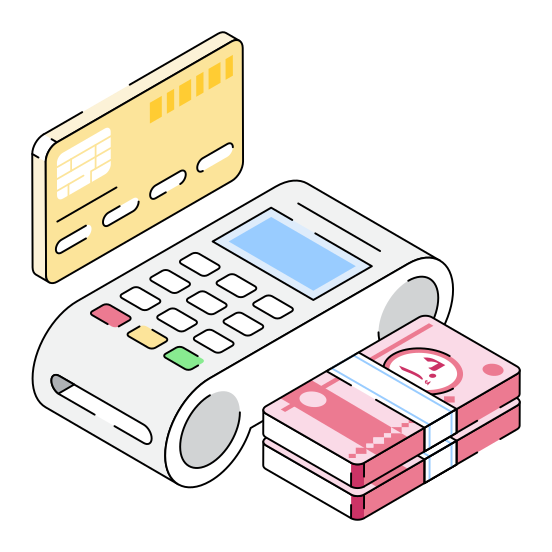 Pos, Billing, Machine, Banking, Banknote illustration