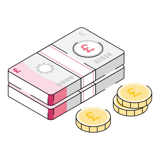 Pound, Banknotes, Coins, Investment, Money illustration
