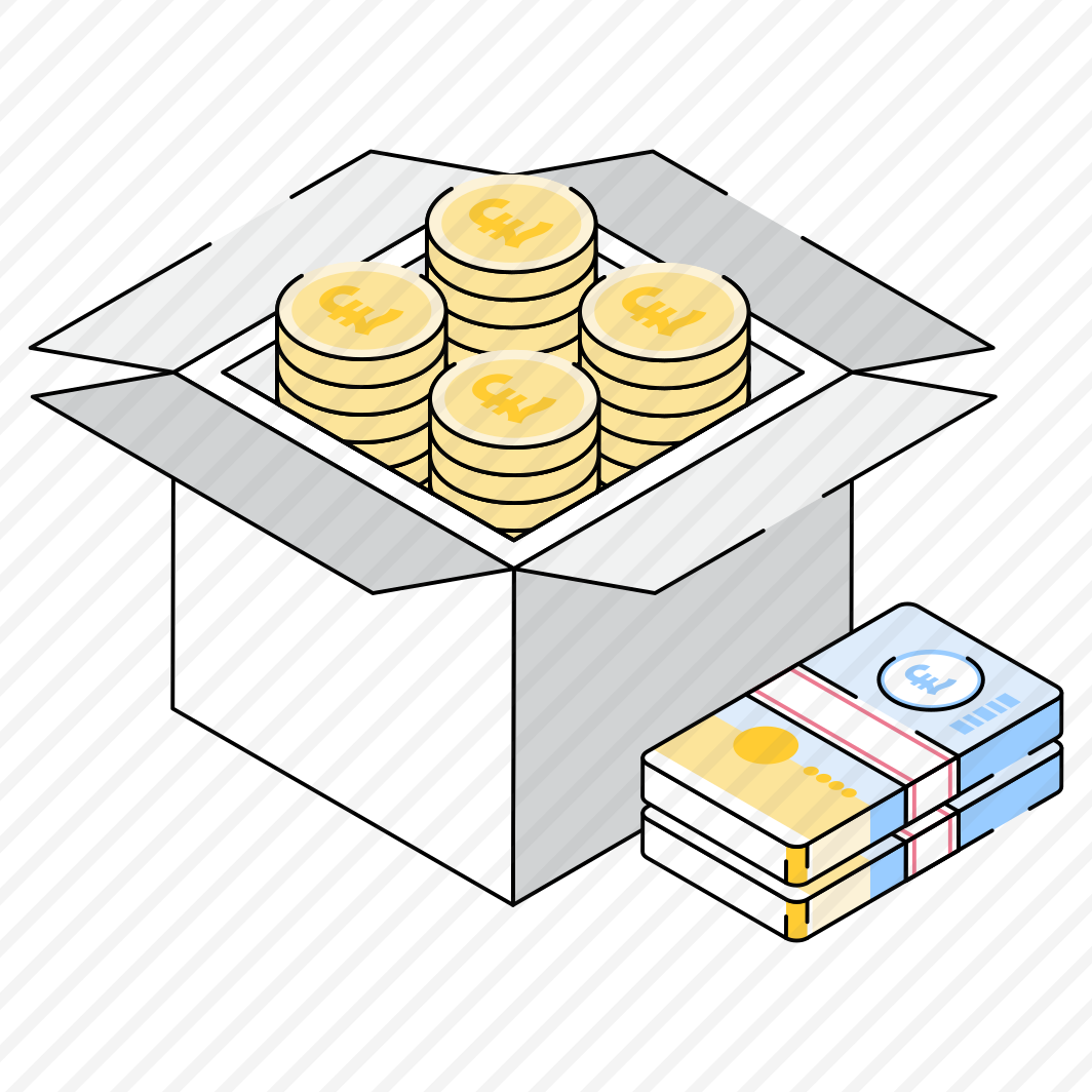 Pound, Box, Container, Coins, Banknotes preview