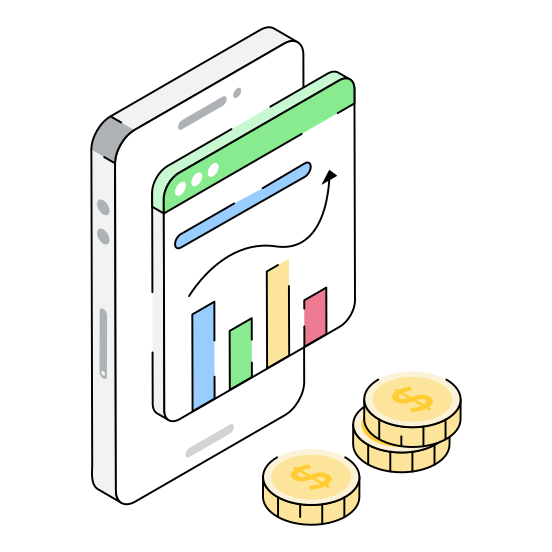 Financial, Analysis, Sales, Online, Infographics illustration