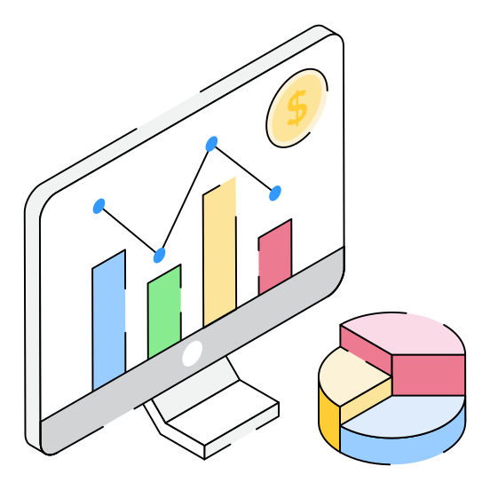 Online, Stats, Sales, Analysis, Infographics illustration