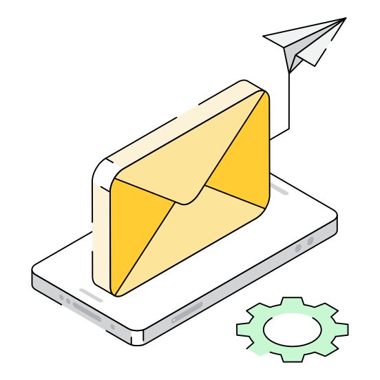 Send, Message, Correspondence, Communication, Email illustration