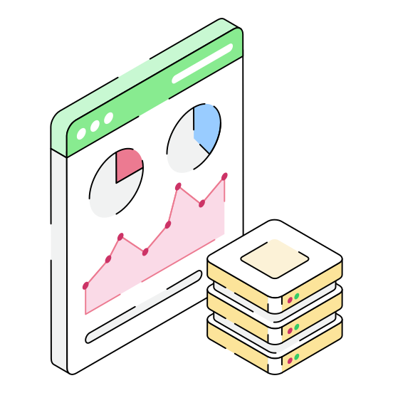 Server, Analysis, Data, Storage, Hosting illustration