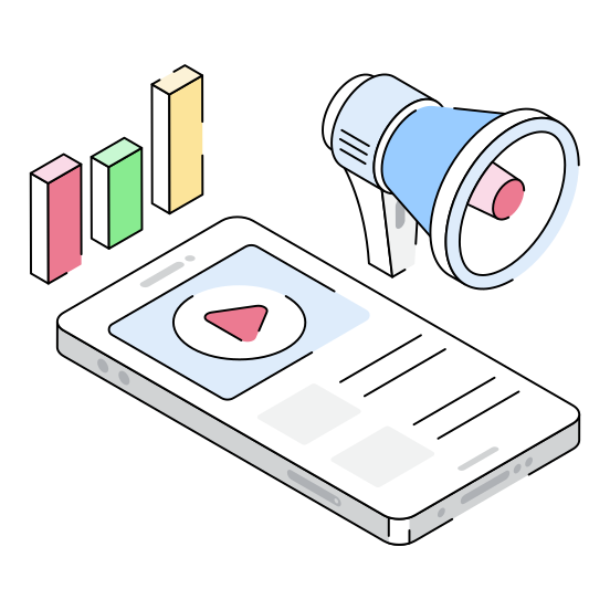 Video, Ad, Promotion, Social, Media illustration