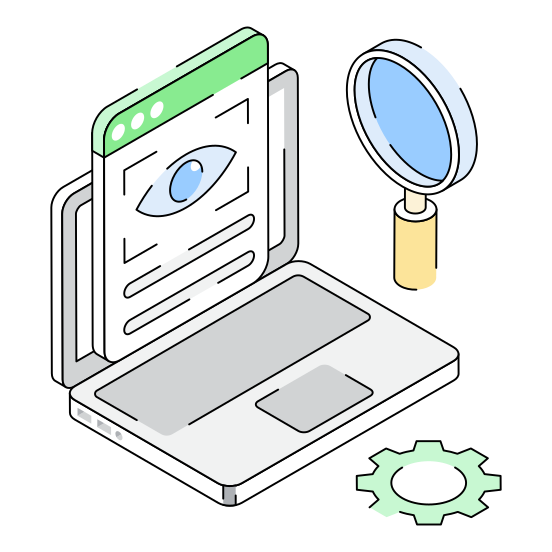 Web, Monitoring, Vision, Surveillance, Search illustration