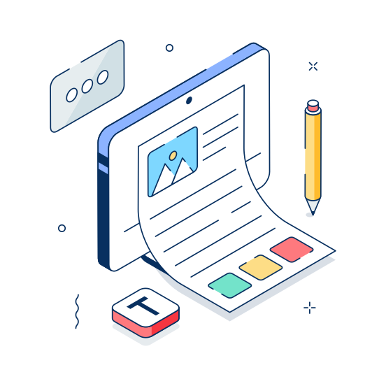 Content, Creation, Blogging, Writing, Article, Digital, Blog Post illustration