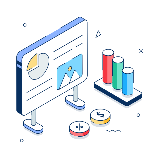 Market, Data, Presentation, Visualization, Business, Growth, Success illustration