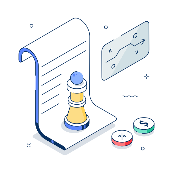 Market, Strategy, Planning, Business, Finance, Investment, Document illustration