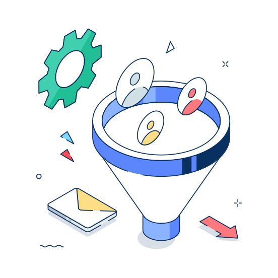 Marketing, Funnel, Conversion, Sales, Lead, Generation, Customer illustration