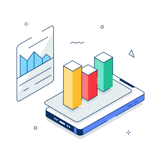 Mobile, Data, Analysis, Analytics, Statistics, Business, Intelligence illustration