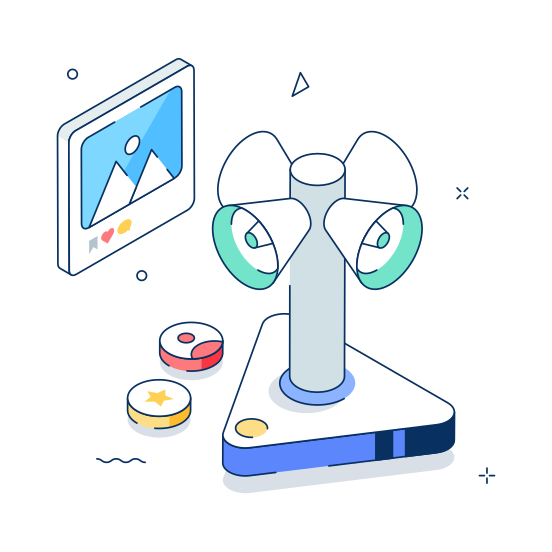 Social Media, Campaign, Promotion, Advertisement, Announcement, Marketing, Digital illustration