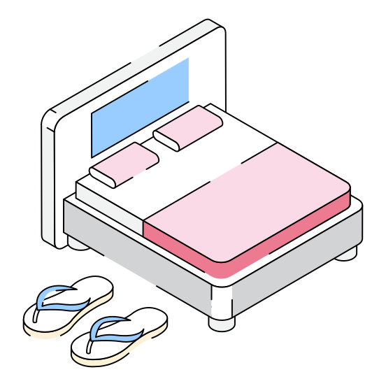 Bedroom, Bed, Furniture, Room, Residence illustration