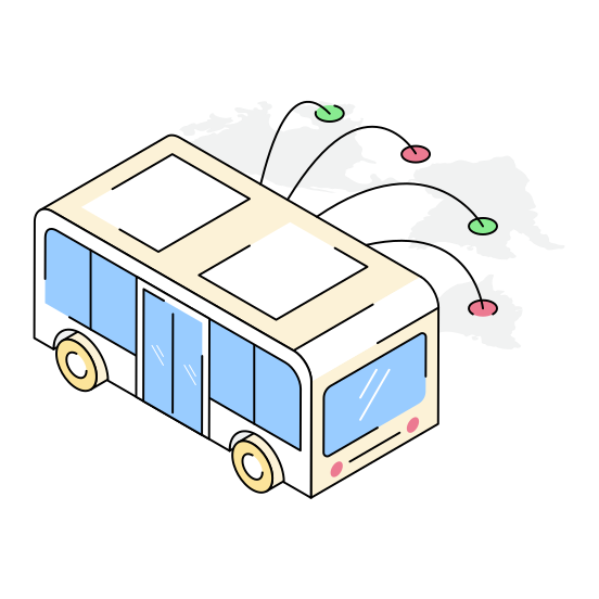 Bus, Coach, Vehicle, Transport, Ride illustration