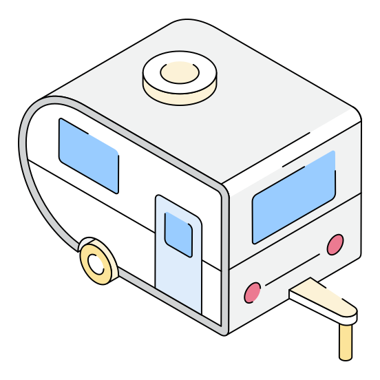 Camper, Caravan, Vehicle, Ride, Transport illustration