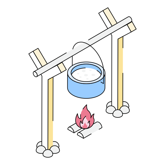 Cooking, Outdoor, Pot, Meal, Fire illustration