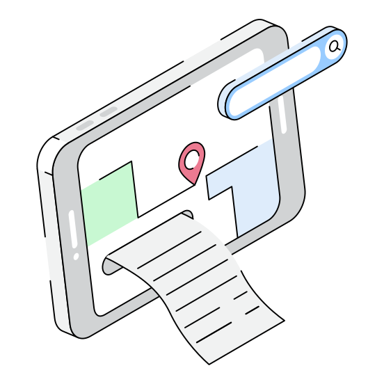 Find, Search, Location, Mobile, Phone illustration