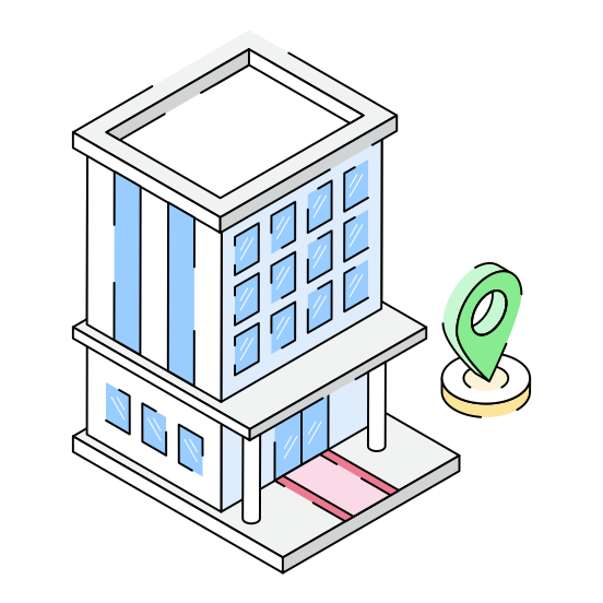 Hotel, Motel, Resort, Building, Location illustration