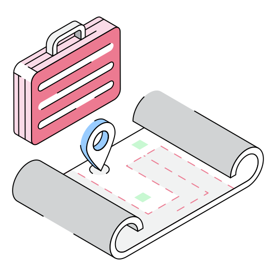 Map, Location, Bag, Baggage, Luggage illustration