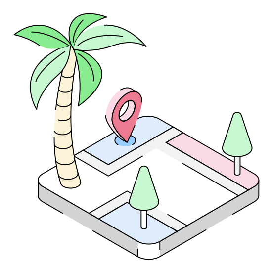 Tree, Location, Navigation, Pin, Tracking illustration