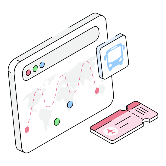 Websitem, Site, Ticket, Reservation, Booking illustration