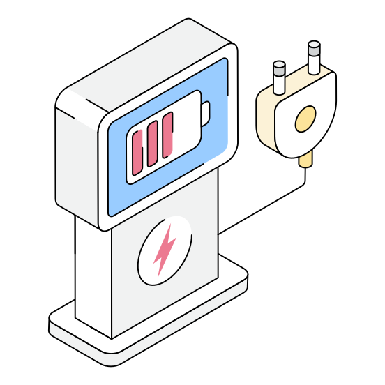 Charging, Point, Terminal, Access, Power, illustration